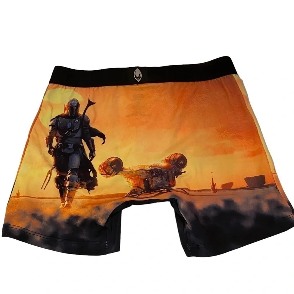 CRAZY BOXER The Mandalorian Sunset Boxer Brief Underwear sz Medium Orange Yellow